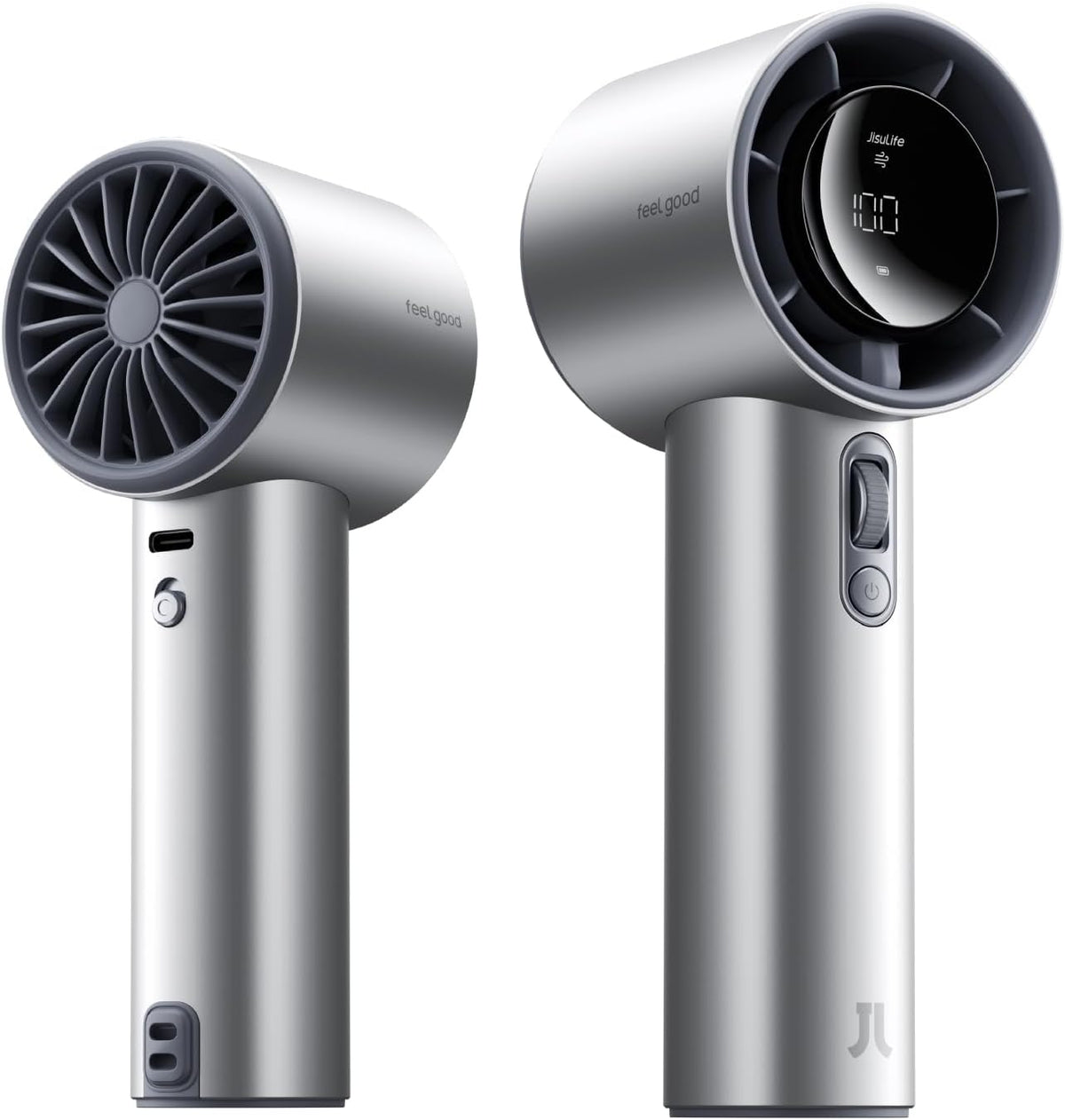 Next-Gen Handheld Fan - High-Speed Airflow, 40h Runtime, Metal Body, 1-100 Speed Scroll Wheel