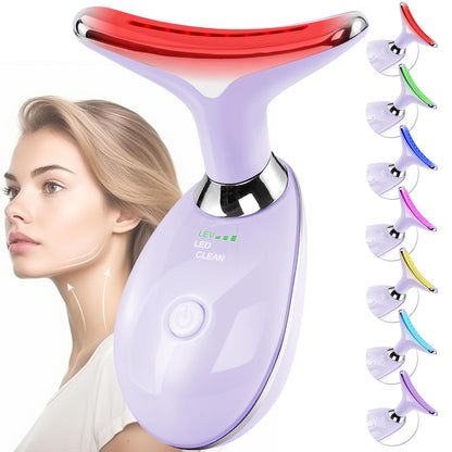 Facial Massager for Face and Neck, 7 Color Light Therapy Sculpting Wand Tool for Women