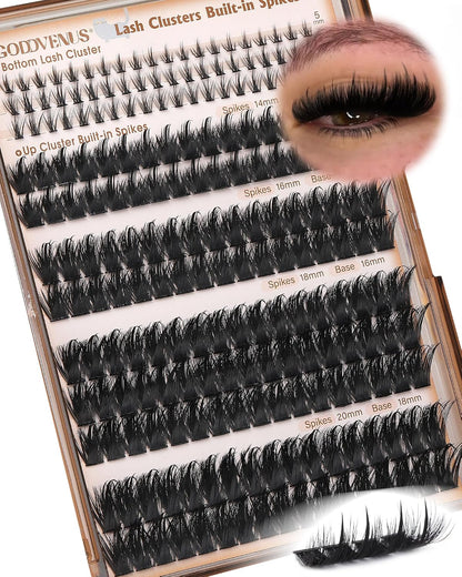 Manga Lash Clusters With Spikes Wispy Eyelash Extensions Fluffy Anime Individual Lashes (D Curve 12-18mm 204pcs)