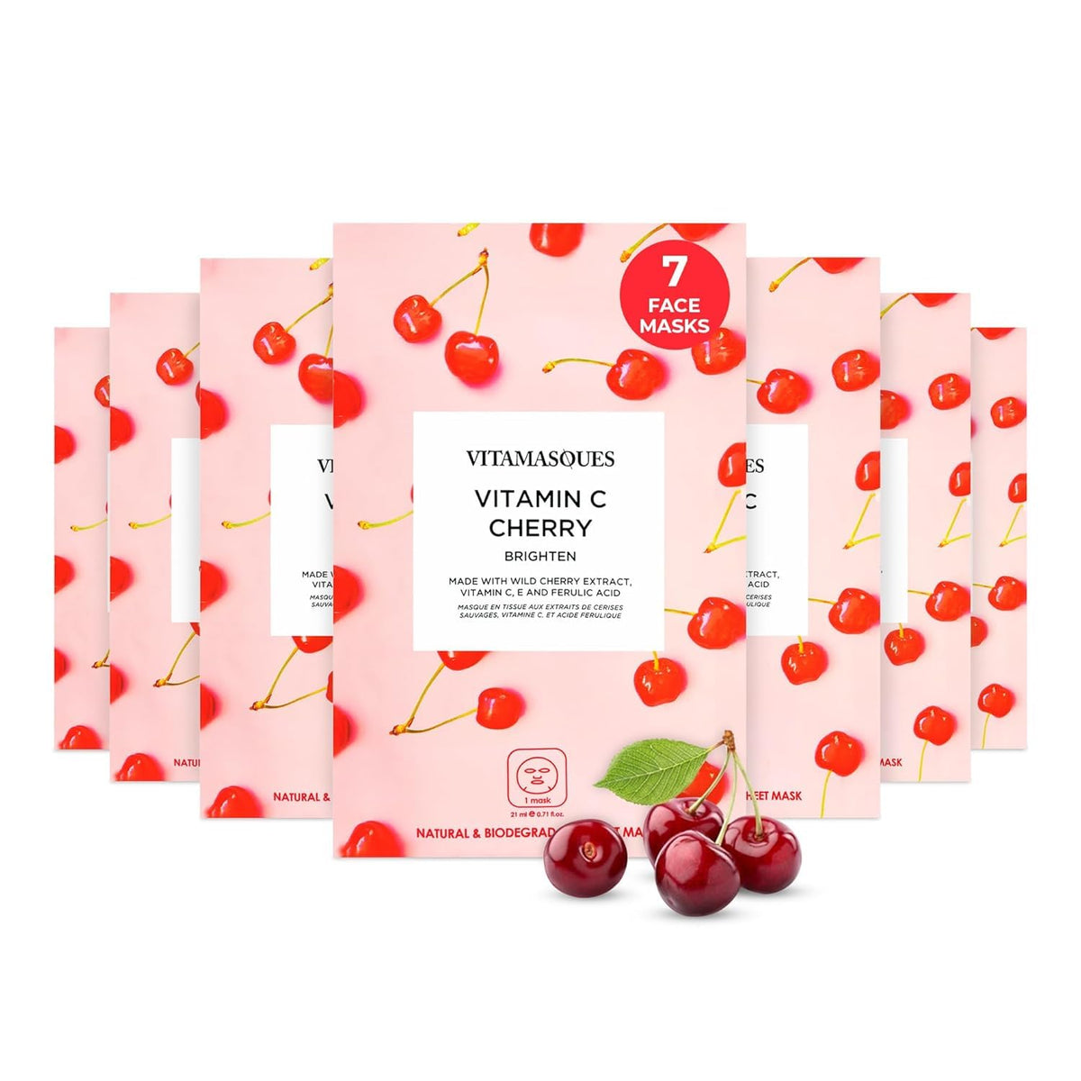 Juicy Collection Triple-Layer Sheet Facial Mask Kit - 7-Pack Korean Skincare for Purifying and Brightening