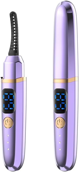 Heated Eyelash Curler with Battery Indicator, 3 Temperature Modes LED Display USB Rechargeable Makeup Tool