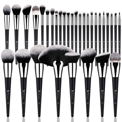 Professional 27Pcs Makeup Brush Set - Premium Synthetic Kabuki Foundation Blending Face Powder Eye Shadow Brushes