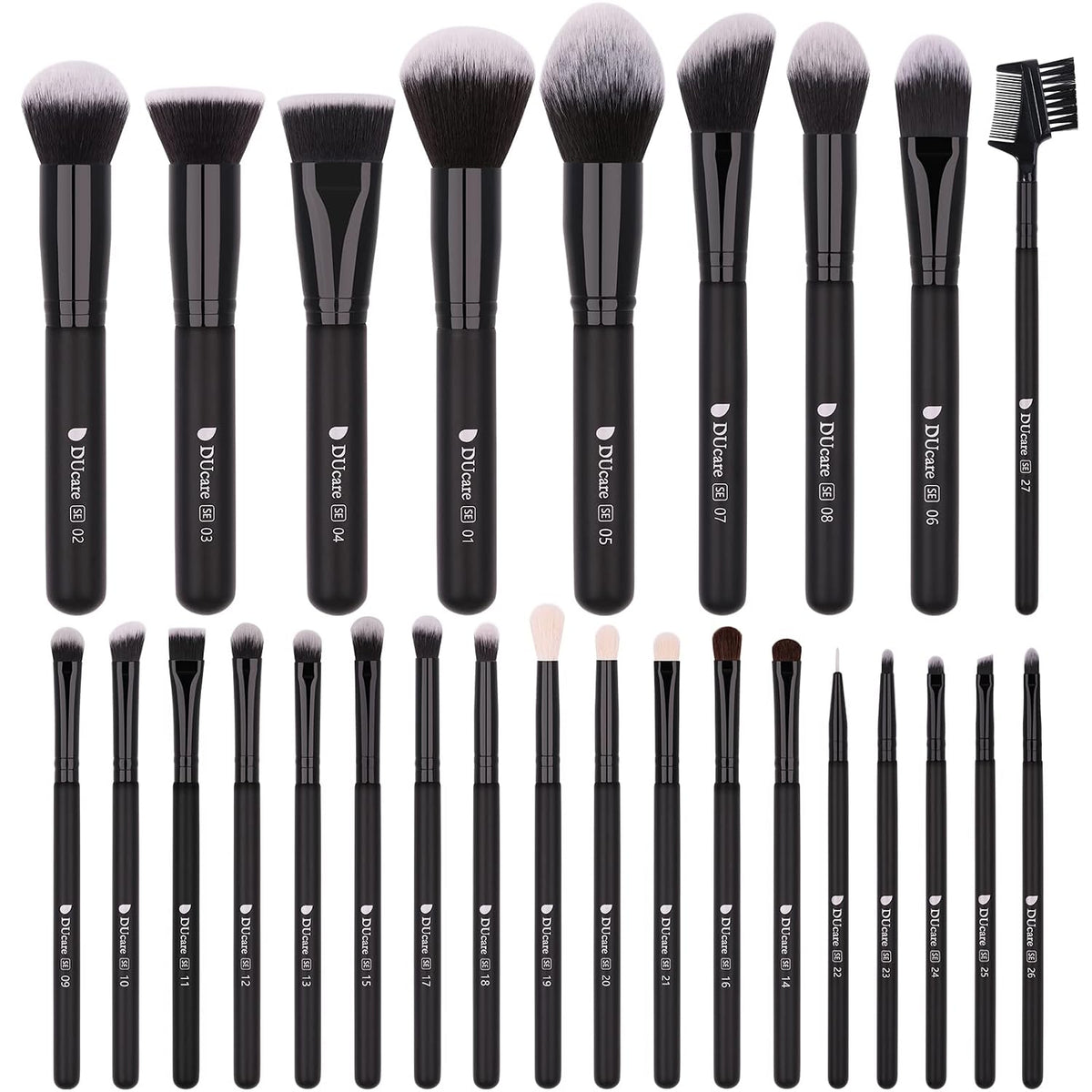 Professional 27Pcs Makeup Brush Set - Premium Synthetic Kabuki Foundation Blending Face Powder Eye Shadow Brushes
