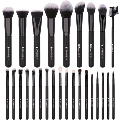 Professional 27Pcs Makeup Brush Set - Premium Synthetic Kabuki Foundation Blending Face Powder Eye Shadow Brushes