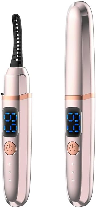 Heated Eyelash Curler with Battery Indicator, 3 Temperature Modes LED Display USB Rechargeable Makeup Tool
