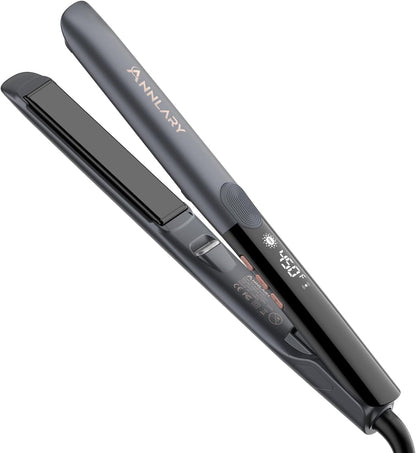 2-in-1 Titanium Ceramic Ionic Hair Straightener and Curler, Dual Voltage Flat Iron