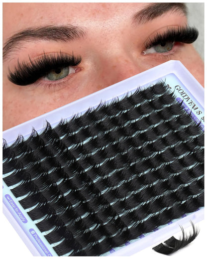 Manga Lash Clusters With Spikes Wispy Eyelash Extensions Fluffy Anime Individual Lashes (D Curve 12-18mm 204pcs)