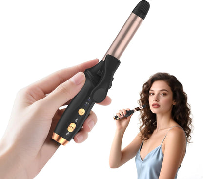 Cordless Curling Iron: Mini USB Rechargeable 4000mAh Hair Curler with 3 Temp Settings and Negative Ions