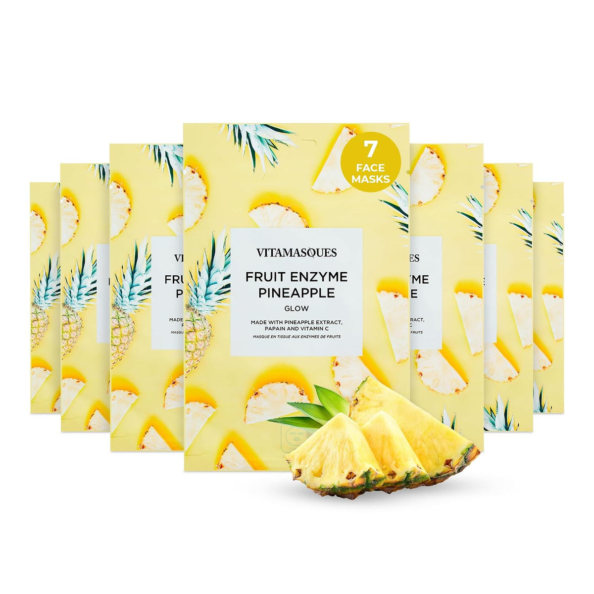 Juicy Collection Triple-Layer Sheet Facial Mask Kit - 7-Pack Korean Skincare for Purifying and Brightening