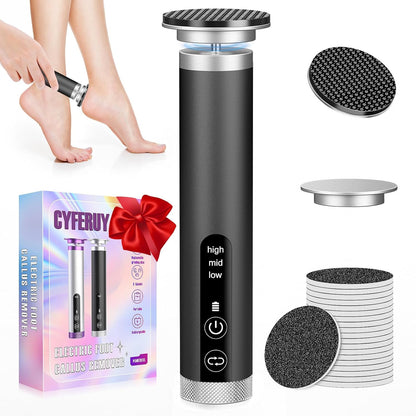 Electric Foot Callus Remover with Nano-Glass Head and Lotion Applicator