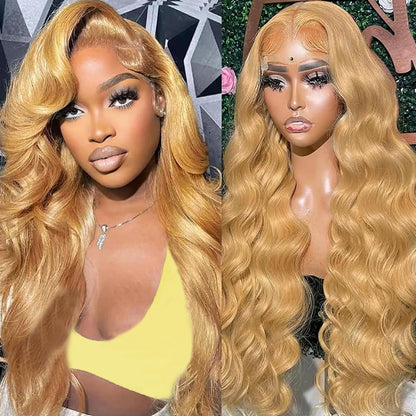 613 Blonde 28-Inch Body Wave Human Hair Wig - 13x6 HD Transparent Lace Front