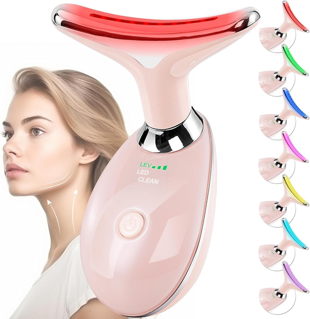 Facial Massager for Face and Neck, 7 Color Light Therapy Sculpting Wand Tool for Women