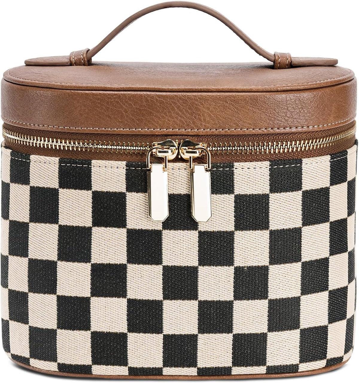 Portable Makeup Bag with Removable Compartments and Handle - Travel Cosmetic Case