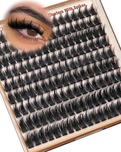 Manga Lash Clusters With Spikes Wispy Eyelash Extensions Fluffy Anime Individual Lashes (D Curve 12-18mm 204pcs)