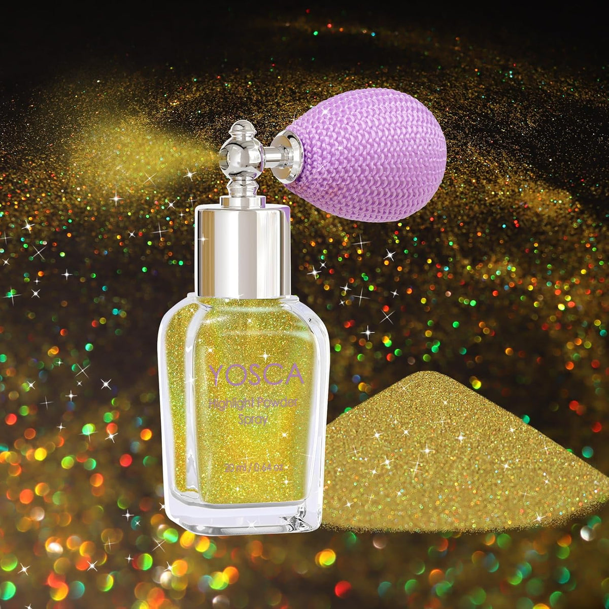 Body Glitter Spray, 30ML Loose Laser Shimmer Powder Holographic Hair Spray Silver Sparkle Highlighter
