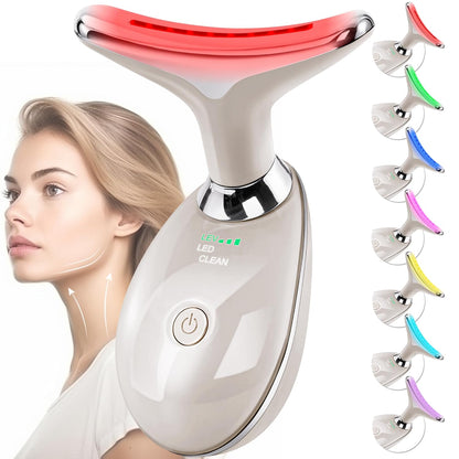 Facial Massager for Face and Neck, 7 Color Light Therapy Sculpting Wand Tool for Women
