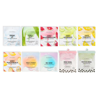 All-Stars 8-Pack Facial Sheet Mask Variety Set | Clean K-Beauty for Sensitive Skin