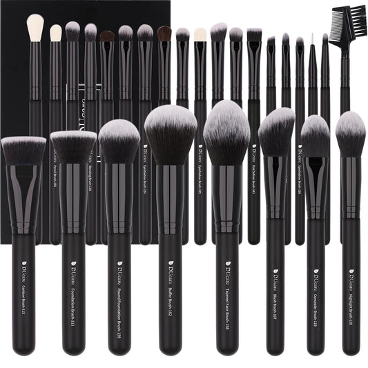Professional 27Pcs Makeup Brush Set - Premium Synthetic Kabuki Foundation Blending Face Powder Eye Shadow Brushes