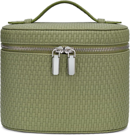 Portable Makeup Bag with Removable Compartments and Handle - Travel Cosmetic Case