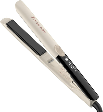 2-in-1 Titanium Ceramic Ionic Hair Straightener and Curler, Dual Voltage Flat Iron