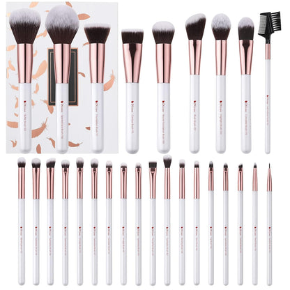 Professional 27Pcs Makeup Brush Set - Premium Synthetic Kabuki Foundation Blending Face Powder Eye Shadow Brushes