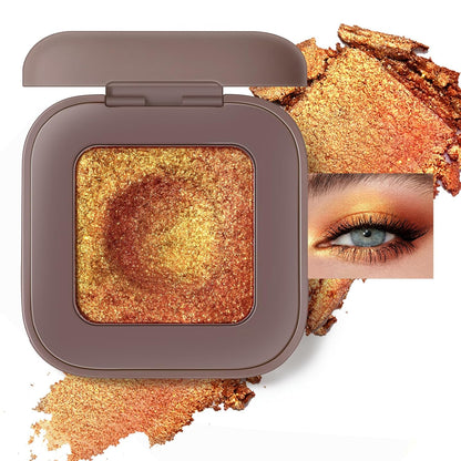 Duochrome Plum Mauve Green Blue Glitter Eyeshadow Palette, Holographic Chameleon Shimmer Metallic Eye Shadow