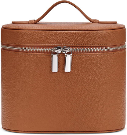 Portable Makeup Bag with Removable Compartments and Handle - Travel Cosmetic Case