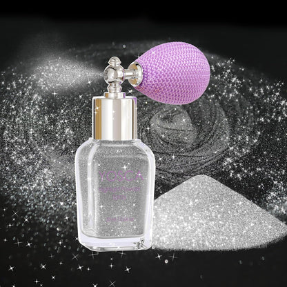 Body Glitter Spray, 30ML Loose Laser Shimmer Powder Holographic Hair Spray Silver Sparkle Highlighter