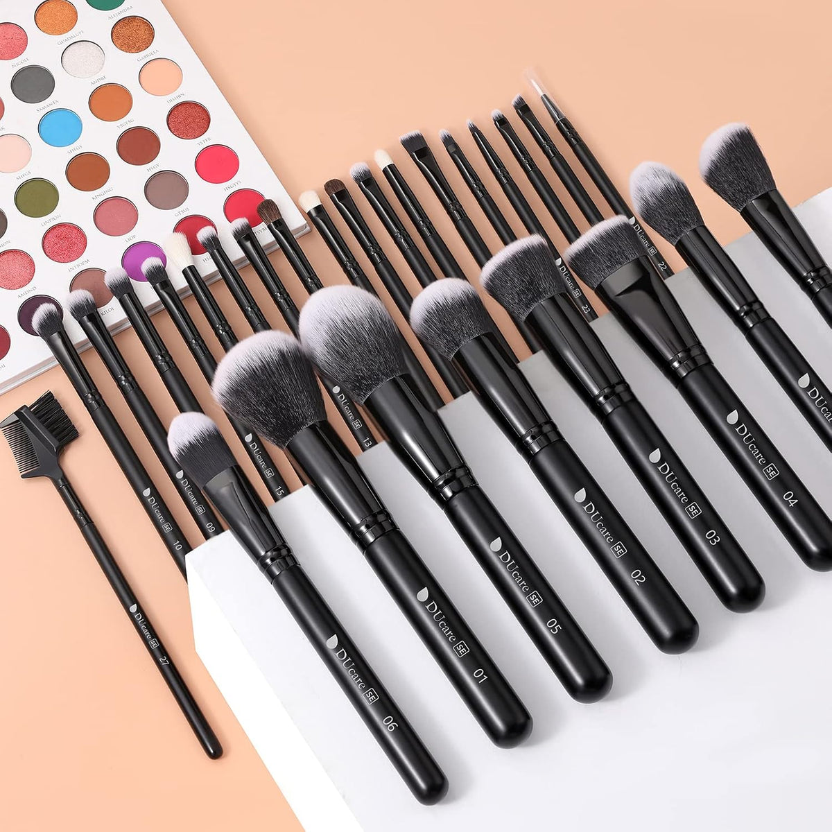 Professional 27Pcs Makeup Brush Set - Premium Synthetic Kabuki Foundation Blending Face Powder Eye Shadow Brushes