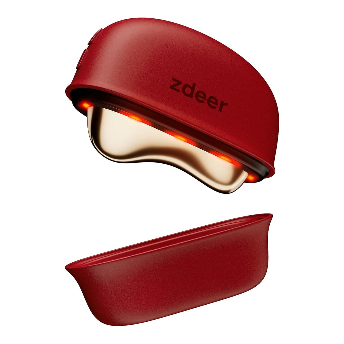 Brass Electric Heated Gua Sha Facial Sculpting Tool with Red Light Therapy & Vibration