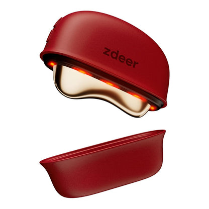 Brass Electric Heated Gua Sha Facial Sculpting Tool with Red Light Therapy & Vibration