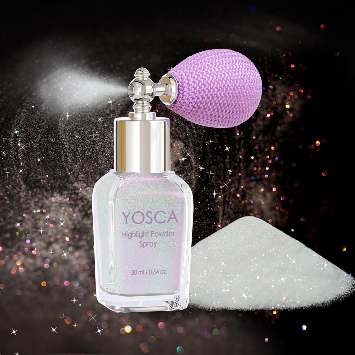 Body Glitter Spray, 30ML Loose Laser Shimmer Powder Holographic Hair Spray Silver Sparkle Highlighter
