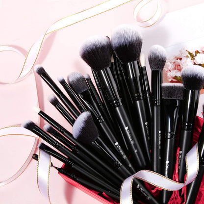 Professional 27Pcs Makeup Brush Set - Premium Synthetic Kabuki Foundation Blending Face Powder Eye Shadow Brushes