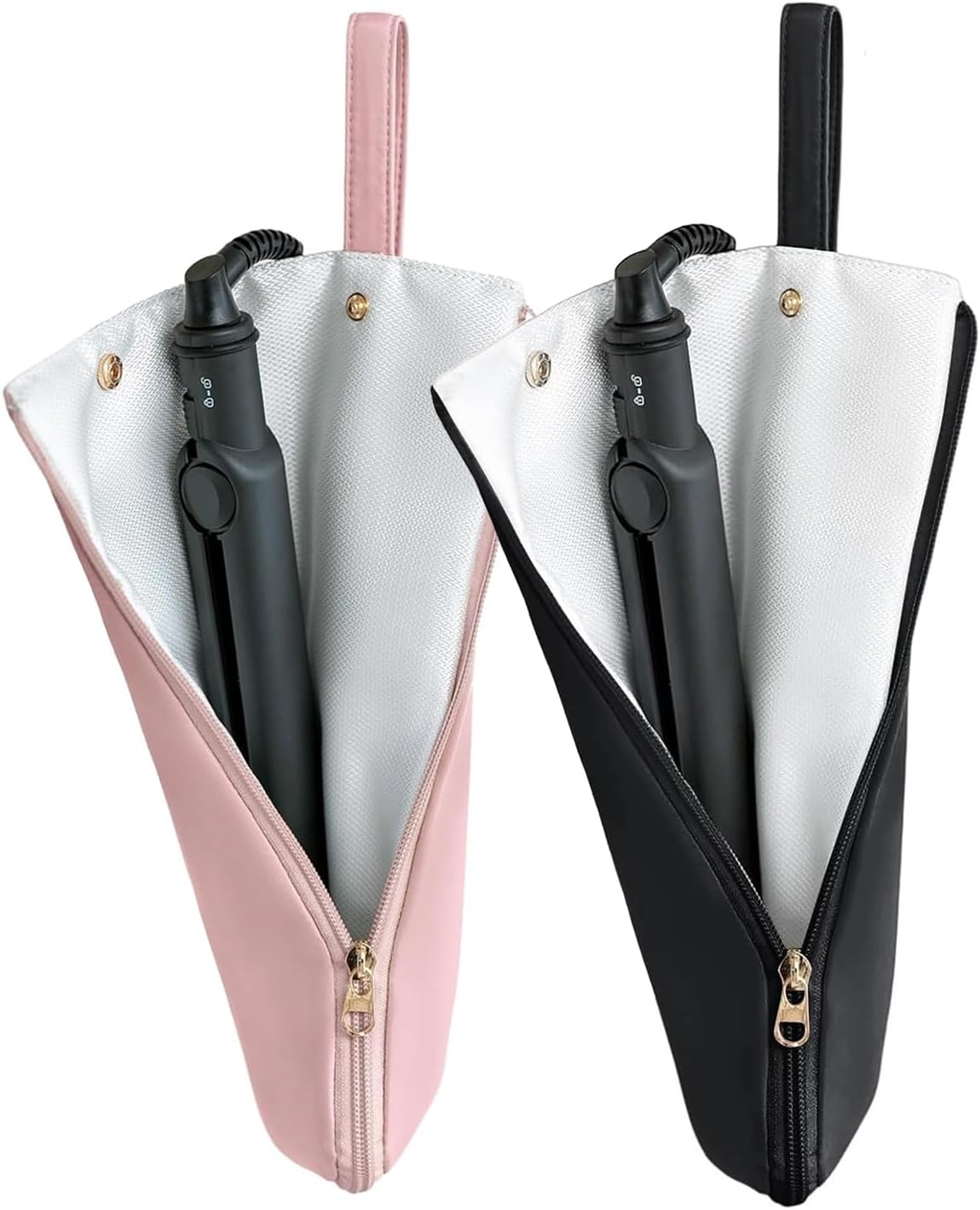 2-in-1 Heat Resistant Mat & Holder for Curling Irons and Flat Irons - Pink Travel Bag