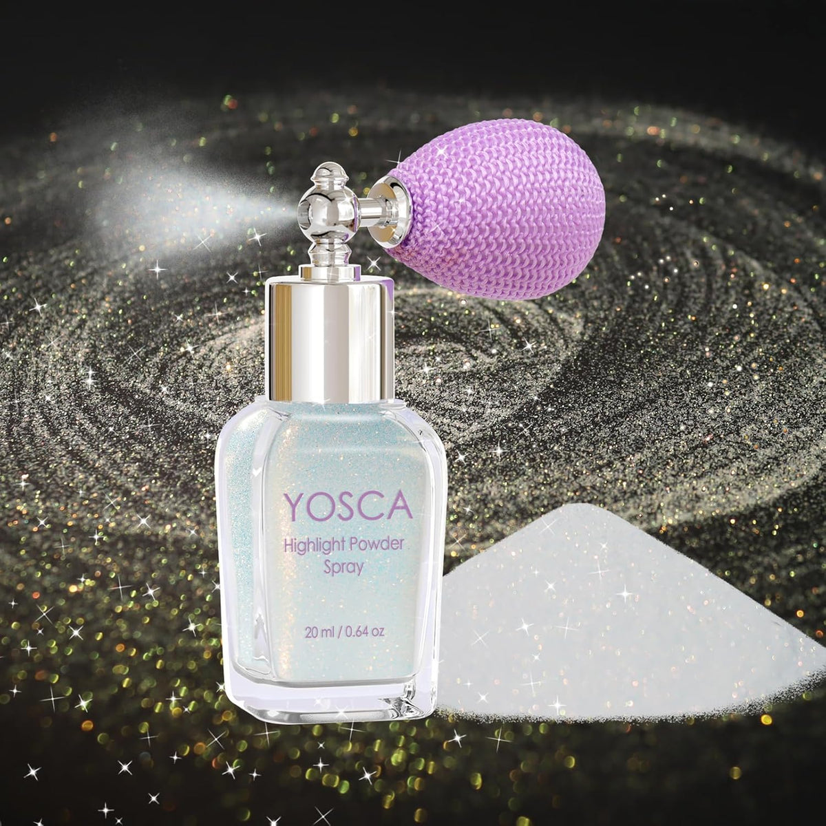 Body Glitter Spray, 30ML Loose Laser Shimmer Powder Holographic Hair Spray Silver Sparkle Highlighter