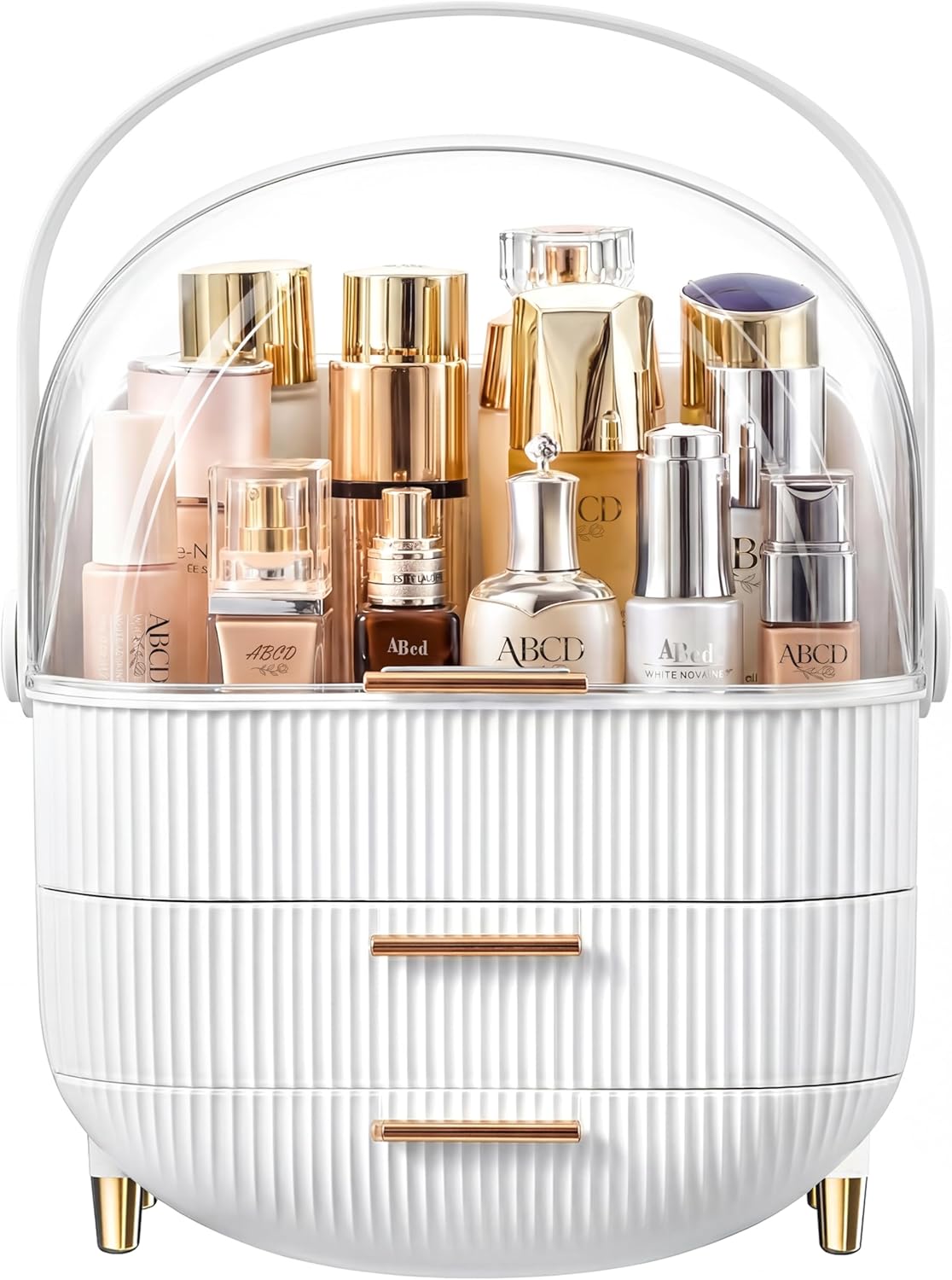 Makeup Organizer Skincare Cosmetic Display Case with Transparent Cover for Vanity and Bathroom