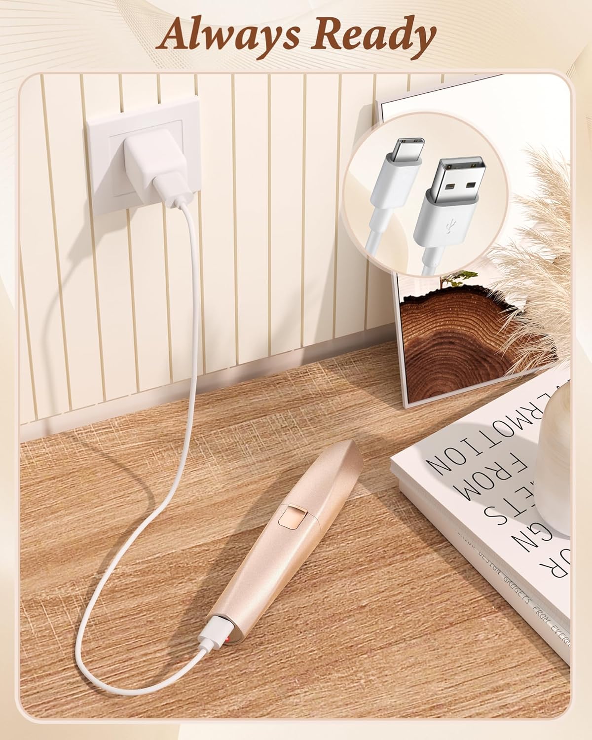2 in 1 Rechargeable Facial Hair Remover and Eyebrow Trimmer for Women - Painless Electric Face Shaver