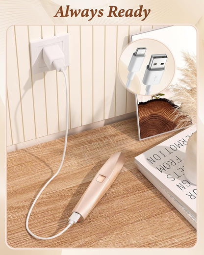 2 in 1 Rechargeable Facial Hair Remover and Eyebrow Trimmer for Women - Painless Electric Face Shaver