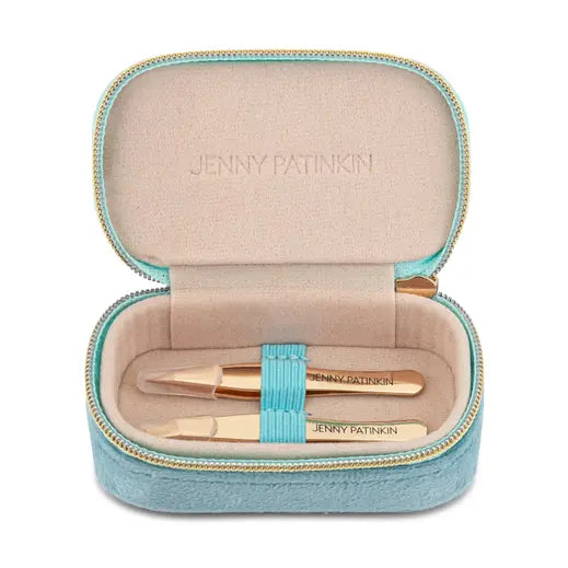 Professional 2-Piece Stainless Steel Eyebrow Tweezer Set with Slant and Pointed Tips