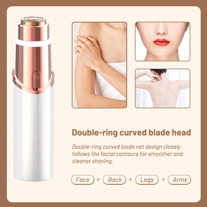 2-in-1 Electric Eyebrow Trimmer and Facial Hair Remover for Women, Portable Lip and Body Shaver