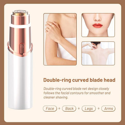2-in-1 Electric Eyebrow Trimmer and Facial Hair Remover for Women, Portable Lip and Body Shaver