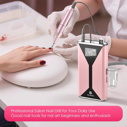 Professional Electric Nail Drill 45000RPM Cordless E-File for Acrylic and Gel Nails