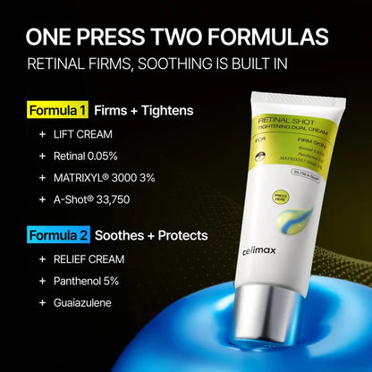 Vita-A Retinal Shot Tightening Dual Cream - 0.05% Retinal & 3% Multi-Peptide Anti-Aging Moisturizer
