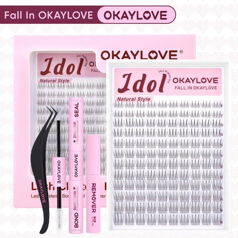 Brown Idol Lash Clusters Kit - D Curl Wispy Extension Kit for Natural DIY Makeup