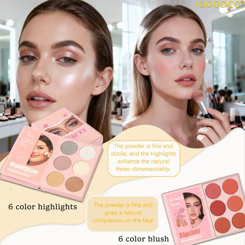Multicolor Eyeshadow Palette - High-Pigment Pearl, Glitter Sequins, and Lipstick Set