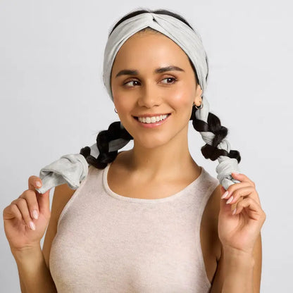 Heatless Hair Curler Headband for Soft Waves and Curls, Light Gray Styling Tool