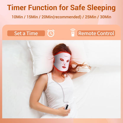 LED Face Mask Light Therapy - 4 Modes Red Light Therapy for Face with 400 LEDs