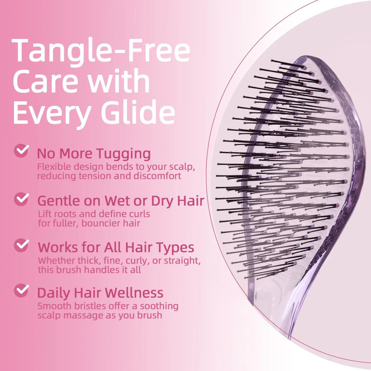 Professional Detangling Brush - High-Quality Scalp Comb for All Hair Types, Wet and Dry Use