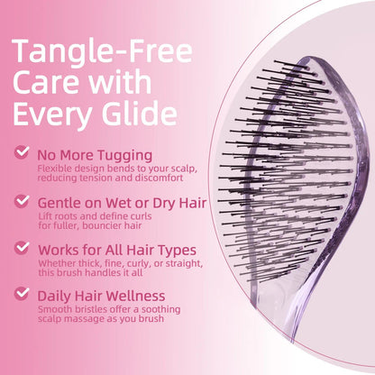 Professional Detangling Brush - High-Quality Scalp Comb for All Hair Types, Wet and Dry Use