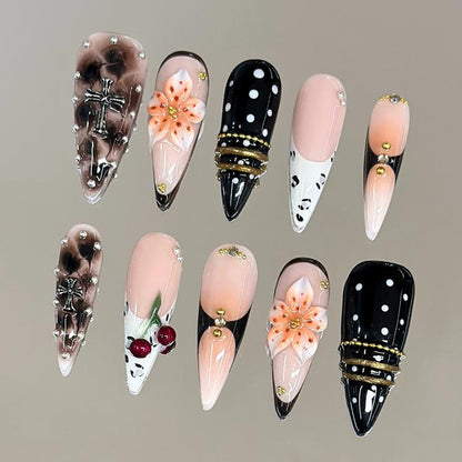 Autumn Spice Collection - 100% Handcrafted 3D Press-On Nails, Reusable Salon-Quality Gel Luxury